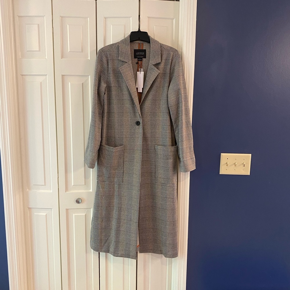 NWT Plaid trench coat